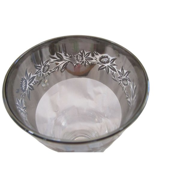 Vintage Silver Etch Thistle Floral Rim Mid Mod Zombie Glasses Wear GUC A Pair - Picture 13 of 16
